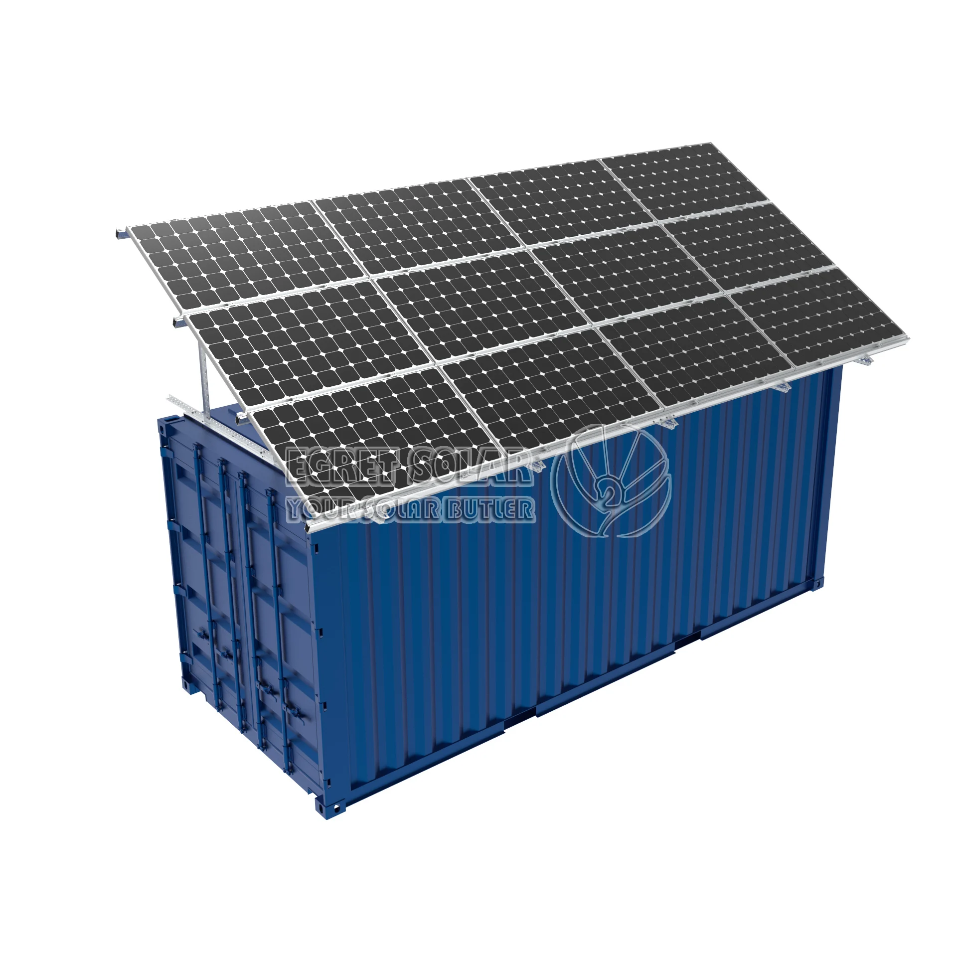 Lắp đặt các cấu trúc gắn năng lượng mặt trời trên các container