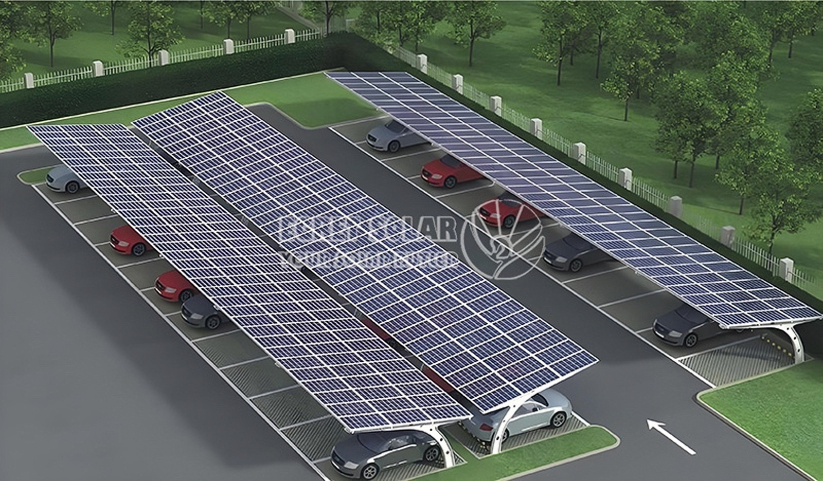 Carport năng lượng mặt trời bằng thép carbon: Động lực cho một tương lai xanh