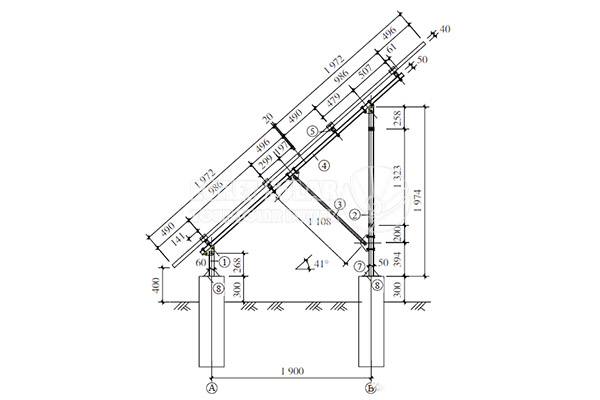 Hệ thống lắp đặt năng lượng mặt trời một cột và hai cột