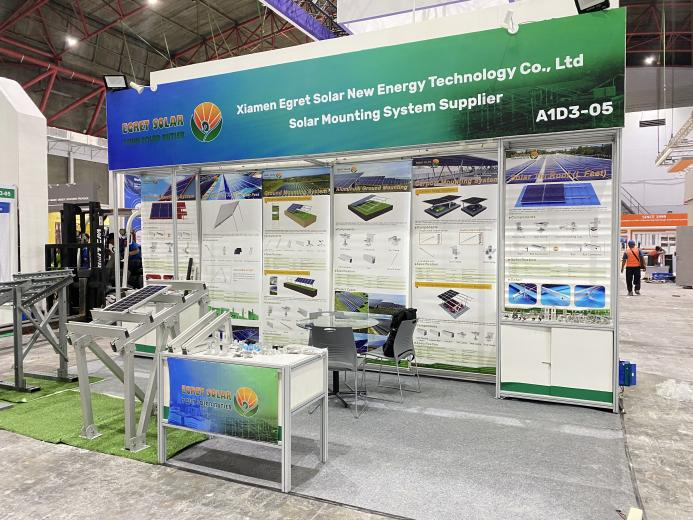 Giá đỡ năng lượng mặt trời Egret tỏa sáng tại Solartech Indonesia 2026
