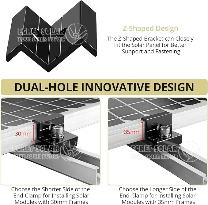 Solar Panel Black End Clamps